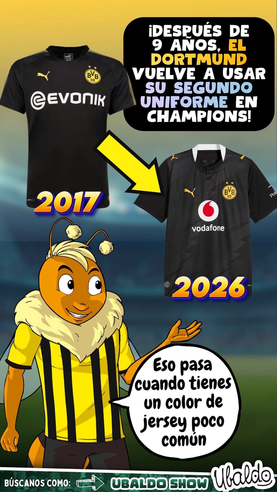 🐝🖤💛 ¡9 AÑOS DESPUÉS, EL BORUSSIA DORTMUND VOLVIÓ A VESTIR DE NEGRO EN CHAMPIONS! ¡ESTRENÓ UNIFORME, PERO SE OLVIDÓ DE GANAR! 😂🏆