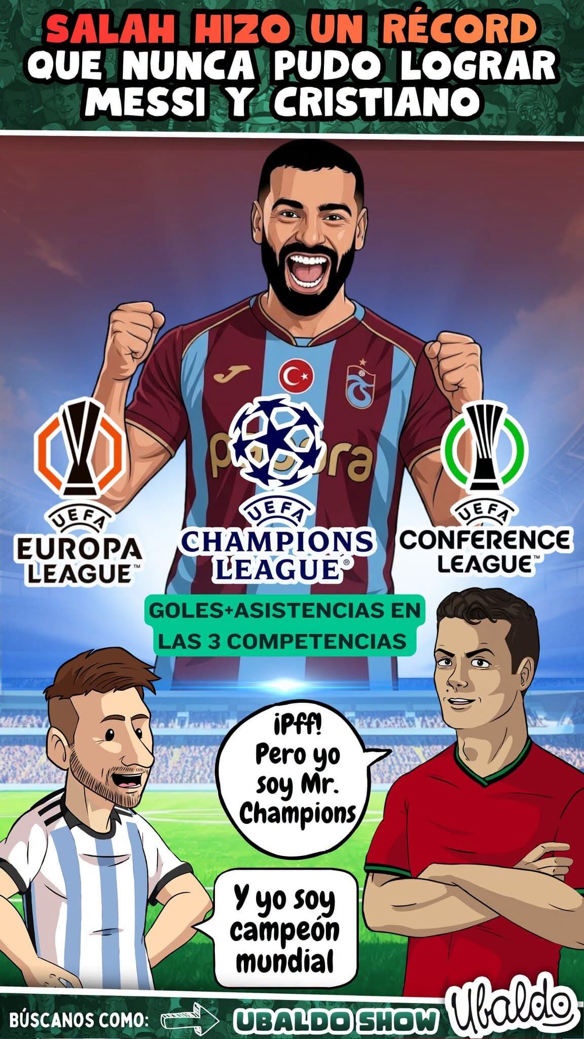 🇪🇬🔥 ¡SALAH ENTRÓ A UN CLUB EXCLUSIVO DONDE NO ESTÁN NI MESSI NI CRISTIANO! ¡EL FARAÓN CONQUISTÓ LAS TRES COMPETICIONES EUROPEAS… CON GOLES Y ASISTENCIAS! 😂⚽
