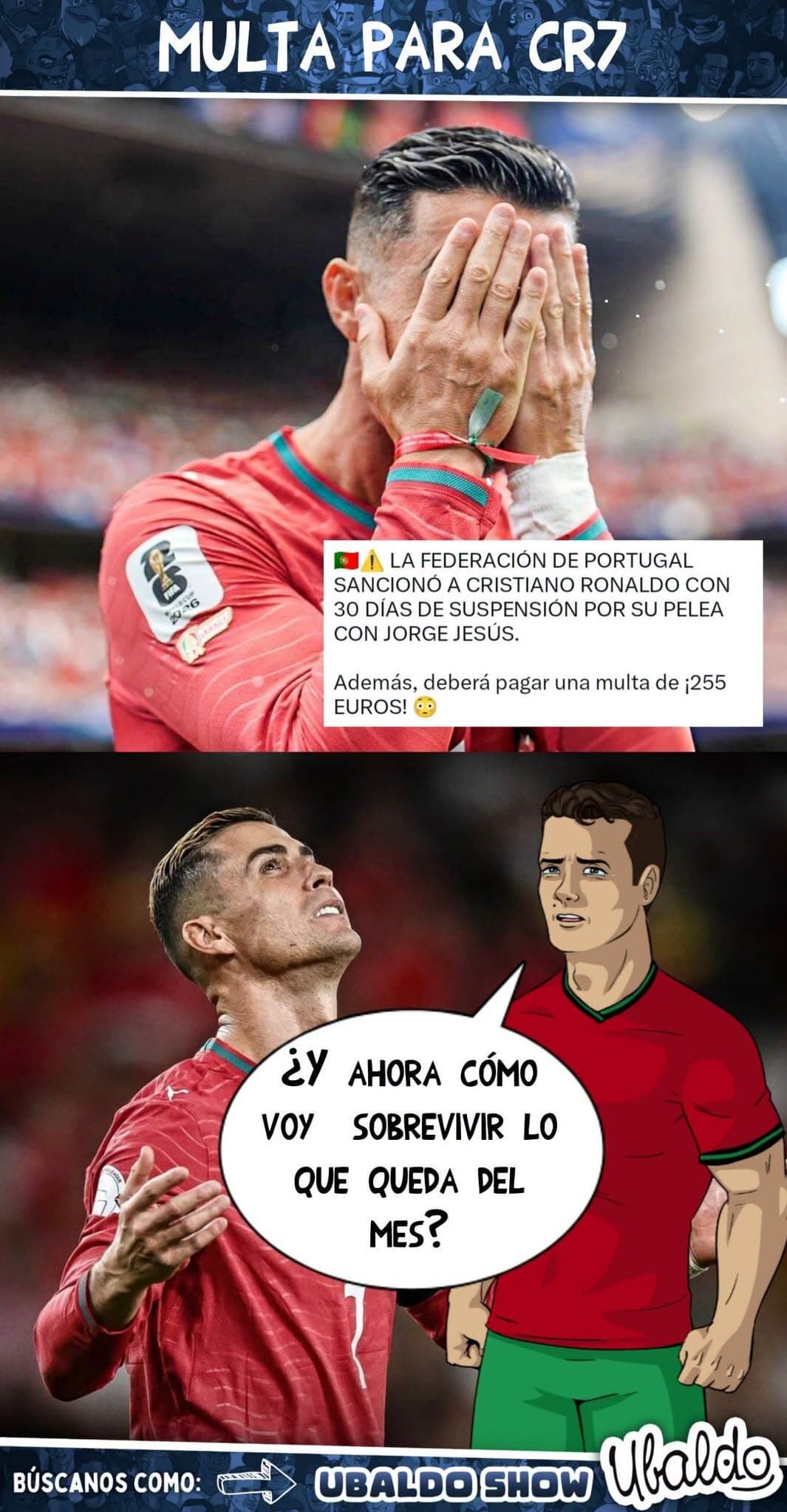 🇵🇹💸 ¡CRISTIANO RONALDO RECIBE UNA MULTA DE 255 EUROS! ¡UN CASTIGO QUE LE HARÁ COSQUILLAS A SU CARTERA! 😂🐐