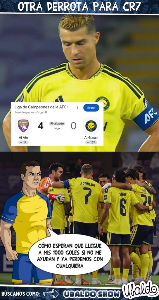 😓🐐 ¡ÉCHENLE LA MANO AL COMANDANTE! AL-NASSR SE COMIÓ UN 4-0 ANTE AL AIN. 💀