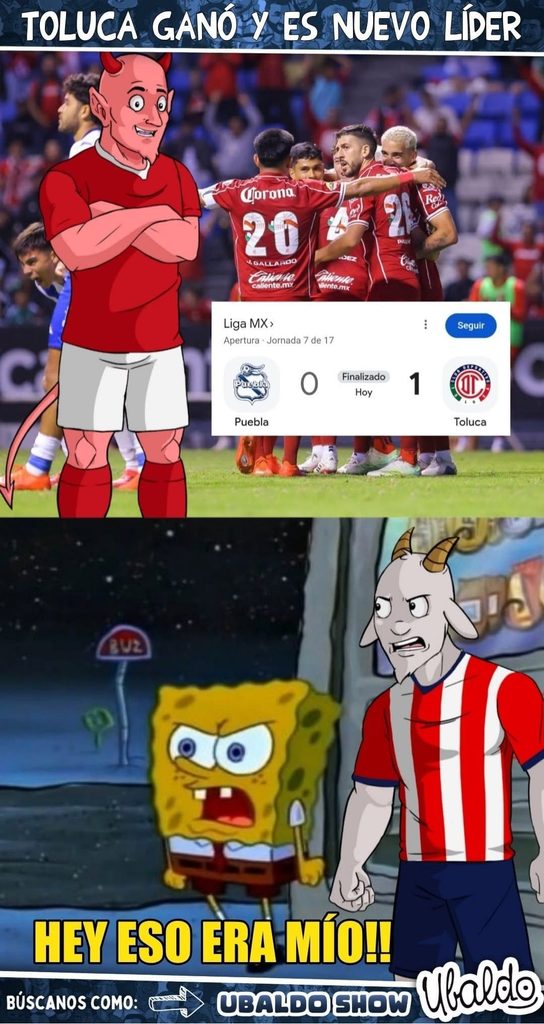 👹🔝🔥 ¡TOLUCA GANÓ Y LE QUITÓ LA CIMA A CHIVAS EN UN ABRIR Y CERRAR DE OJOS! 😂
