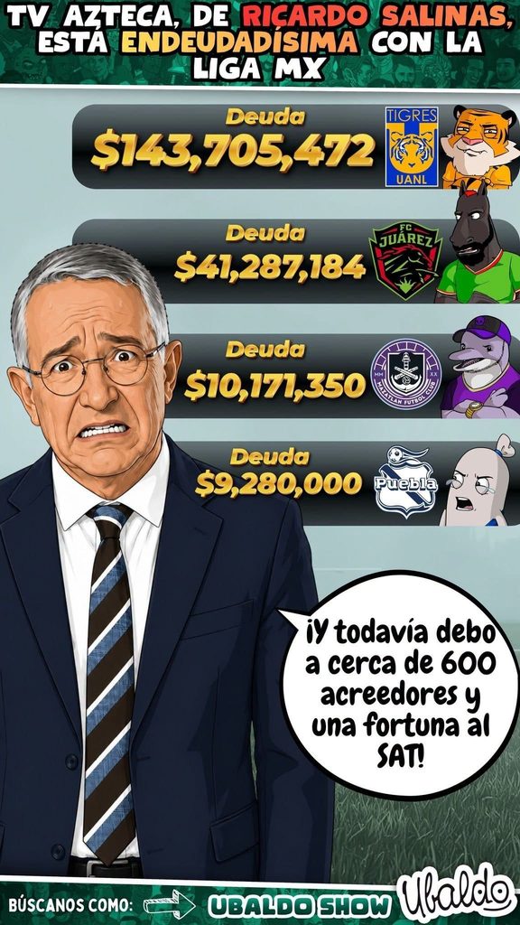 🚨💸 ¡TV AZTECA LE DEBE MÁS DE $204 MILLONES A CLUBES DE LA LIGA MX! 😱⚽