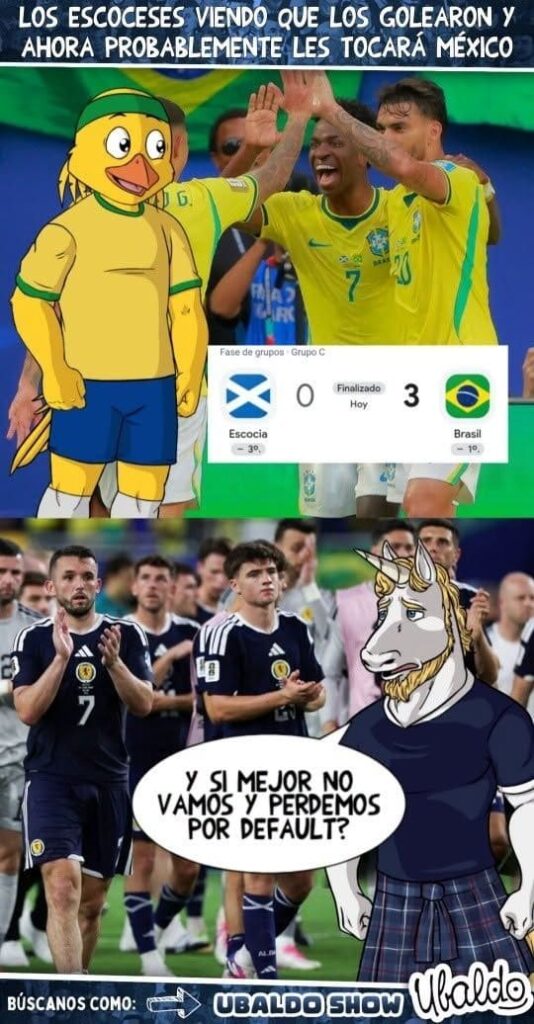 😵🏴 Brasil los goleó... y ahora Escocia podría encontrarse con México. ¡Qué semana tan complicada! 🇲🇽🔥