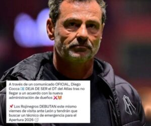 ATLAS SE QUEDA SIN DT A DÍAS DEL DEBUT