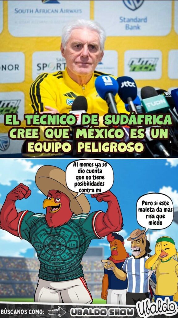 EL TÉCNICO DE SUDÁFRICA CREE QUE MÉXICO ES UN EQUIPO PELIGROSO