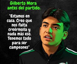Gilberto Mora antes del partido
