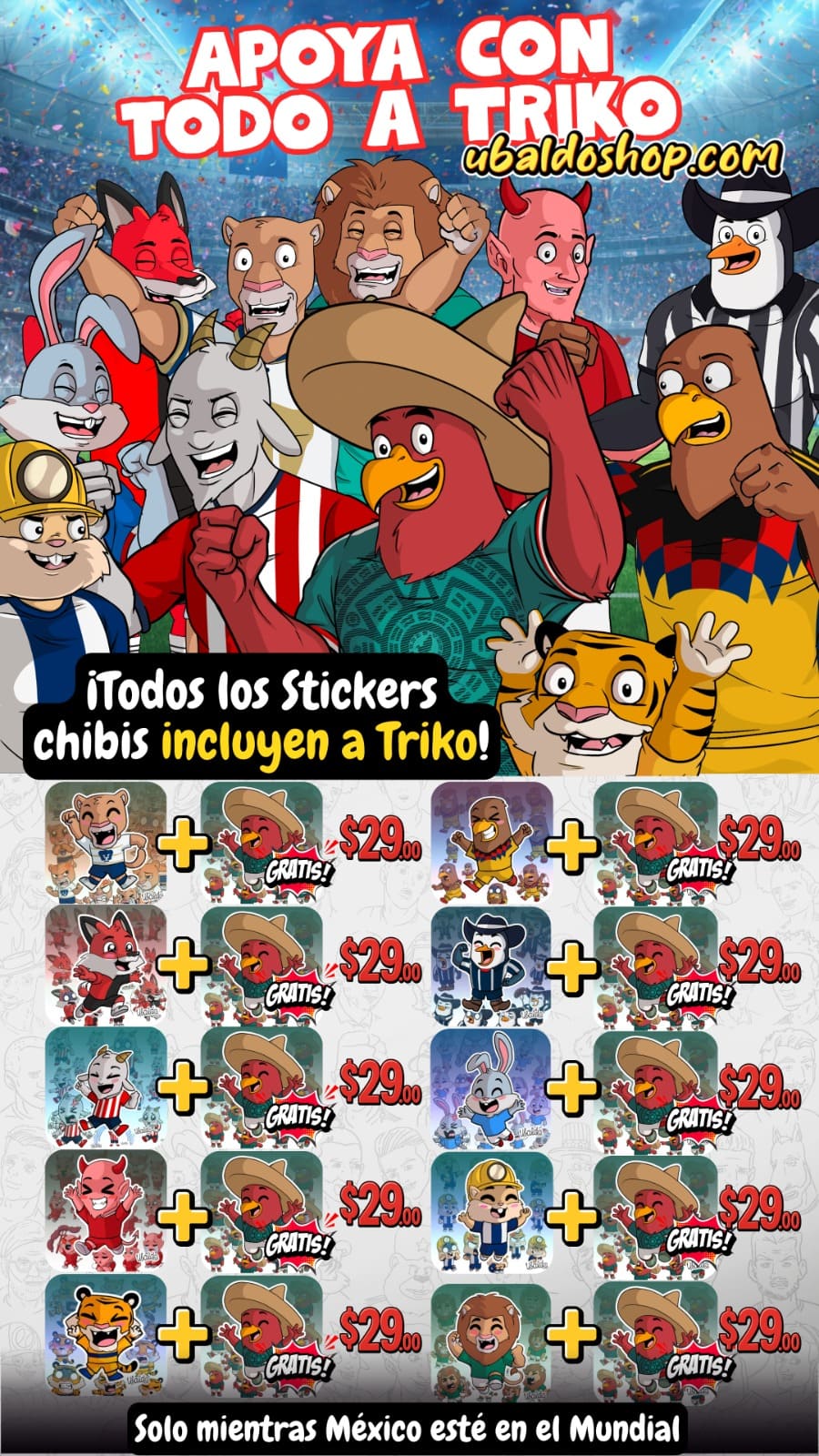 Stickers Chibi Liga MX